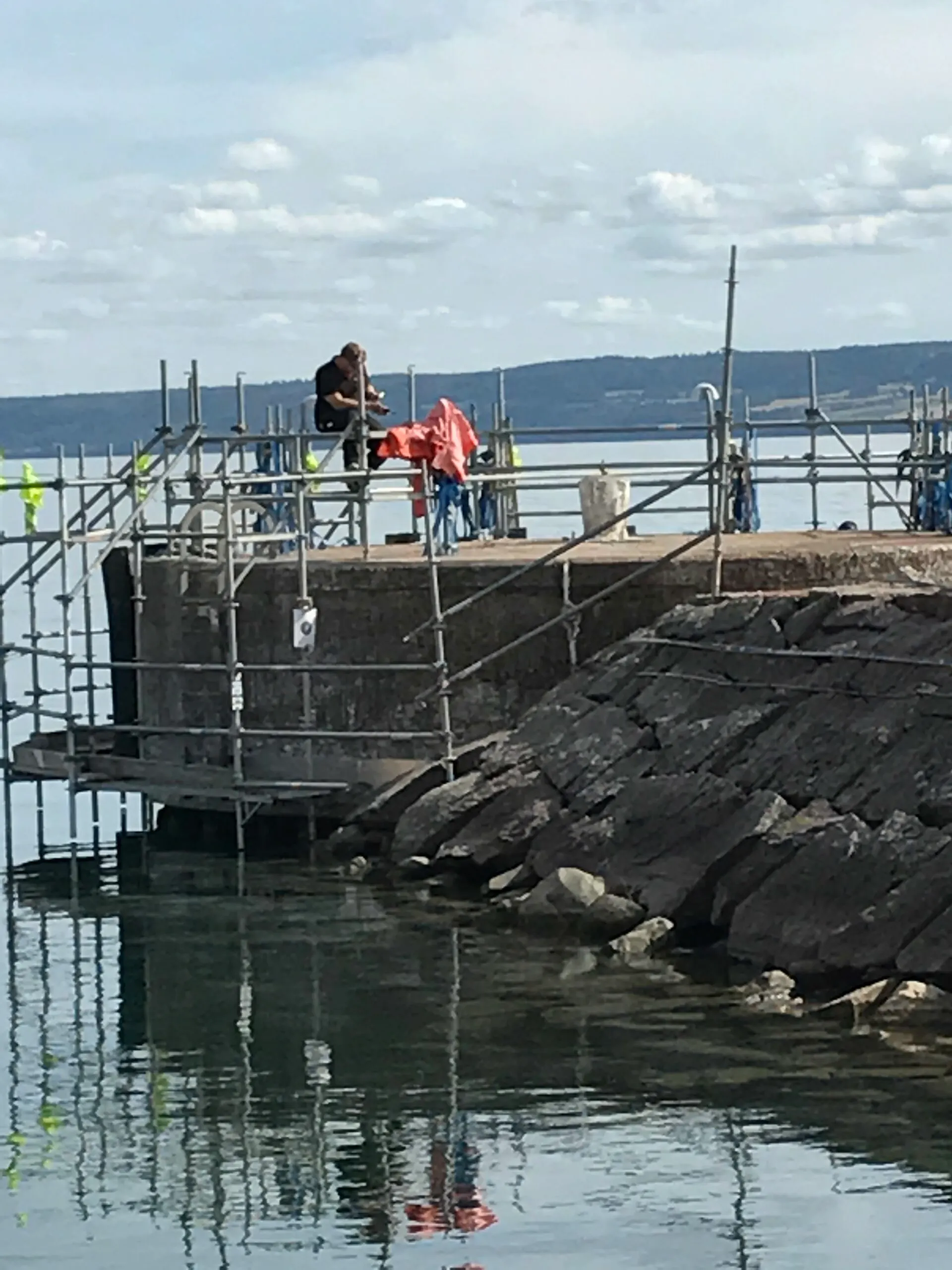 Betongarbeten pir Visingso